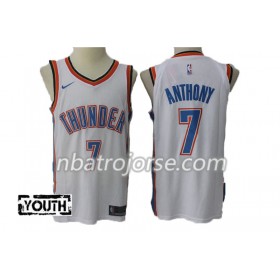 Barn Oklahoma City Thunder Tröja Carmelo Anthony 7 Nike 2017-18 Vit Swingman